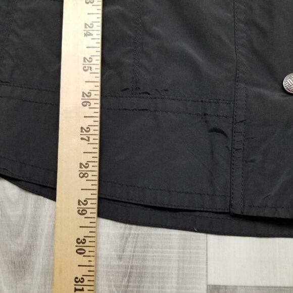 ✅Cole Haan Black Windbreaker Jacket Stowaway Hood Lightweight Women's M - Picture 8 of 13
